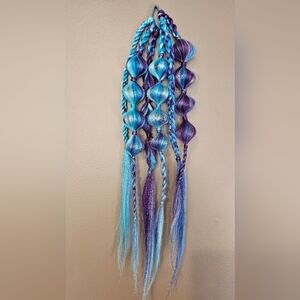 Blue & Purple Bubble Braids Hairpiece